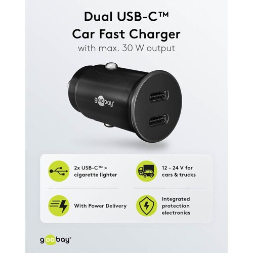 Chargeur De Voiture Double Port Usb Usb-C Allume-Cigare Power Delivery 12v / 24v Adaptateur Mini Usb Chargeur De Voiture Chargeur Rapide 30w 59705