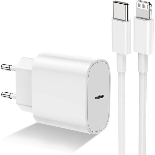JGD-Chargeur Rapide pour iPhone 14 13 12 11, certifié Apple MFi 20 W USB C Adaptateur de Courant Prise Chargeur Apple Original 2 m Câble pour iPhone 14/13/12/11/XS Max/XR/SE/iPad