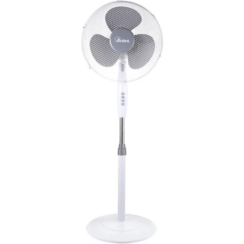 Ventilateur sur pied BRISA 40 PB Silencieux,3 vitesses,oscillant et inclinable,Blanc,41 cm x 130 cm