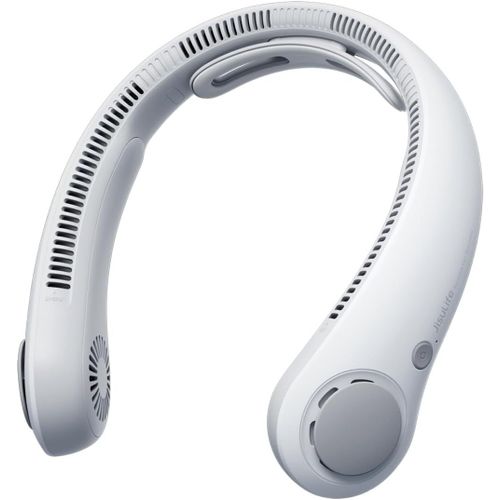 Ventilateur de cou portable amélioré, tour de cou personnel mains libres, réglage à 5 vitesses, 5000 mAh, portable, silencieux, rechargeable, cadeaux pour femmes et hommes- Noir