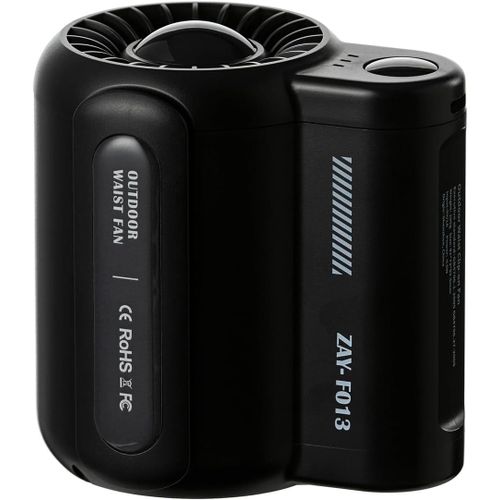Ventilateur portable avec 3 vitesses réglables,rechargeable par USB,ventilateur silencieux à clip de taille,idéal pour les voyages,le bureau et une utilisation en extérieur (noir)