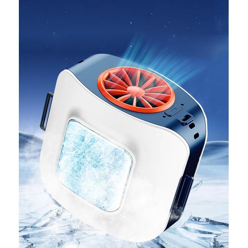 Ventilateur Tee Shirt Portable avec Plaque de Refroidissement,Ventilateur de Cou Ceinture 10000mAh USB Rechargeable,Mini Climatiseur Portable de Taille Puissant 14000 TR/M pour Bureau Voyage Camping