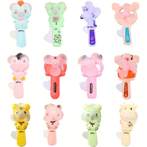 NN/A Ventilateur à Main, 12Pcs Mini Ventilateur Portable en Plastique Pression à La Main Ventilateur Personnel pour Voyage Camping Extérieur(12 Styles Couleur Aléatoire)