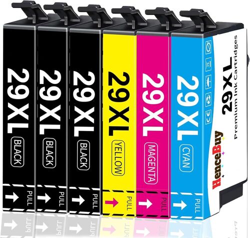 Lot de 6 cartouches d'encre XL compatibles Epson 29XL pour Expression Home XP-342 XP-332 XP-345 XP-352 XP-442 XP-445 XP-455 XP-432 XP-245 XP-235 XP-335 XP-435 XP-247