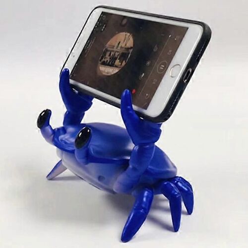 Porte-Stylo Créatif En Forme De Crabe, Audio Bluetooth, Support De Téléphone Portable, Filet Rouge, Accessoires De Voiture Créatifs, Ornements, Cadeaux-Bleu