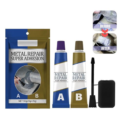 Pâte de Réparation en Métal, Soudure Magique Colle AB Haute Température, 50g Bi Composant Soudure à Froid Magic Welding Glue pour Réparer Défauts Moulage