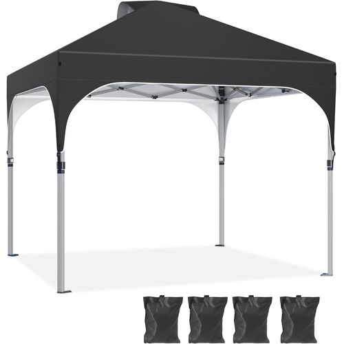 Checarzhn--No1-3x3 Tonnelle De Jardin Pliante, Imperméable Pop Up Gazebo Étanche Barnum Exterieure Chapiteau Résistant Aux Uv Réglable Hauteur Auvent De Camping Plage Festival Marché Patio