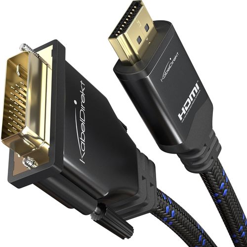 Câble Adaptateur Hdmi Vers Dvi 5M Contre Interférences Signal A.I.S. (Cable Moniteur Bidirectionnel Dvi-D 24+1, Connecte Dispositif Hdmi À Moniteur Dvi, Full Hd/1080P, T[Z1722]