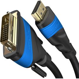 KALANKA-0,5m Câble adaptateur DVI 24+1 à HDMI (DVI-D, Full HD 1080p Highspeed avec Ethernet) TOP Series