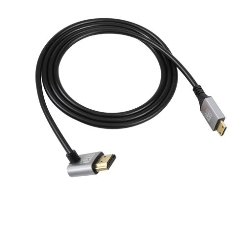 Câble étendu UHD 8K Mini HDMI mâle vers HDMI mâle 48Gbps High Speed 2.1 supportant 8k@60Hz, 1080p, ARC, 3D, pour DVR, HDTV(Angle descendant, 2M)