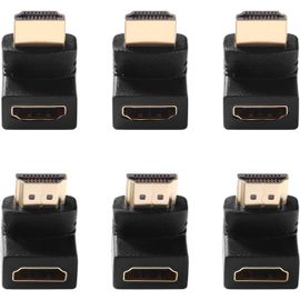 SUNY-6 Pièces Adaptateur Hdmi 90 Et 270 Degrés,Mâle À Femelle À Angle Droit,Coudé 4K,Compatible Avec Ps5,Ps4,Ps3,Tv Stick