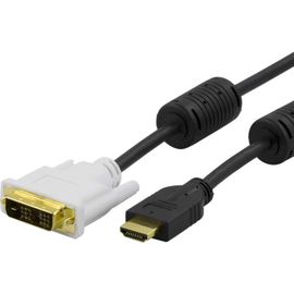 ERYI-Câble Adaptateur Hdmi Vers Dvi-D Single Link, Full Hd Haute Résolution À 60 Hz, Bande Passante 4.96 Gbit/S, Contacts Plaqué Or, Noir-Blanc, 1 M