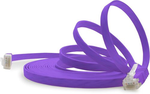Câble Réseau Cat6 Cat 6 Plat Flat Slim - 1x 2m - RJ45 Ethernet LAN DSL Routeur Modem - Violet