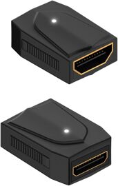 Lot de 2 adaptateurs HDMI vers Mini HDMI 8 K UHD2.1 femelle vers mini HDMI femelle femelle-Lumière LED-Extension HDMI/Mini HDMI-Pour appareil photo,HDTV,moniteurs,projecteurs