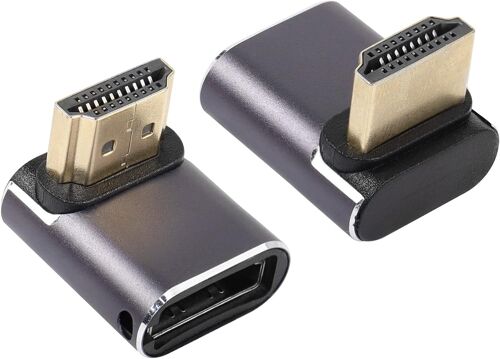 TIANYI-Adaptateur HDMI 8K&60Hz à Angle Descendant mâle vers Femelle Adaptateur HDMI 2.1UHD Connecteur Extender 3D Support 8K@60Hz / 4K@120Hz, 2 Packs