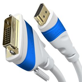 Adaptateur Hdmi Dvi Avec Protection Contre Interférences Signal A.I.S. 2M (Cable Moniteur Bidirectionnel Dvi-D 24+1, Connecte Dispositif Hdmi À Moniteur Dvi, Full Hd[BLE7110131]