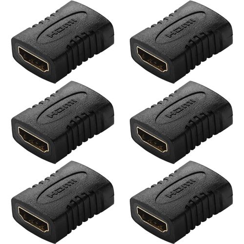 6 Pièces Coupleur HDMI, Adaptateur HDMI Femelle vers Femelle, Couplage HDMI Adaptateur Connecteur, Compatible avec 4K Ultra HD UHD 3D Full HD 1080p HDR
