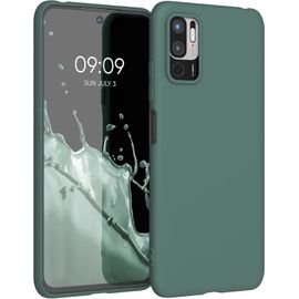 KAL-Housse Compatible Avec Xiaomi Redmi Note 10 5G Coque - Housse De Téléphone Protection Souple En Silicone - Bleu Vert