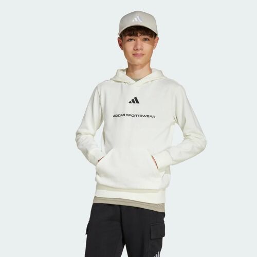 Sweat-Shirt À Capuche Molleton Adidas Slogan Adidas - Off White - 9-10a