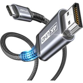 SUBZONAL-Câble USB C vers HDMI 4K 2M, Cable USB Type C HDMI 4K UHD (pour Thunderbolt 3) pour MacBook Pro 2018/2017, iPad Pro 2018/Air 2020, Samsung Galaxy S20/S10, Surface Book 2, Huawei P40 etc.