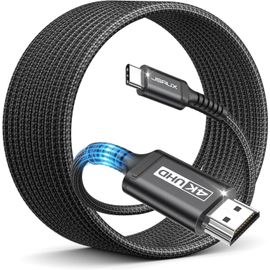 TIANYI-Câble USB C vers HDMI 4K 4M, Cable USB Type C HDMI 4K UHD (pour Thunderbolt 3) pour MacBook Pro 2018/2017, iPad Pro 2018/Air 2020, Samsung Galaxy S20/S10, Surface Book 2, Huawei P40 Noir