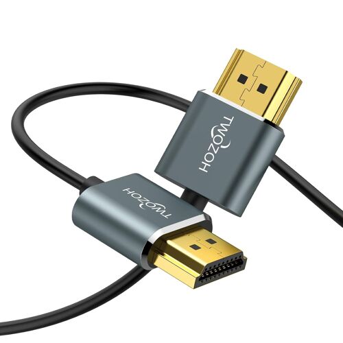 Câble Long HDMI vers HDMI Slim 10M,extrêmement fin Câble HDMI flexible pour 4K/3D,1080p,Ultra HD,3D