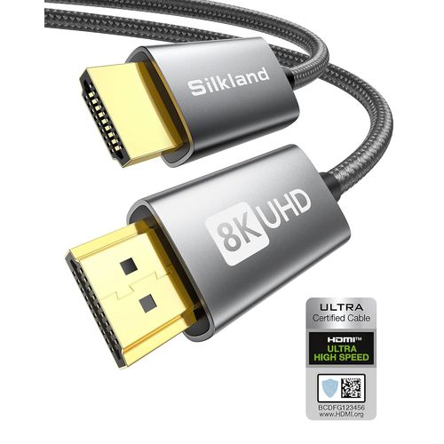 KALANKA-Câble HDMI 2.1 8K 5m, [Certifié] Câble HDMI® eARC pour barre de son 48Gbps, 4K@120Hz, 2K@240Hz/144Hz, 8K@Hz, HDR10, Dolby Atmos, HDCP 2.3 pour PS5, Fire TV, HDTV, ordinateur portable