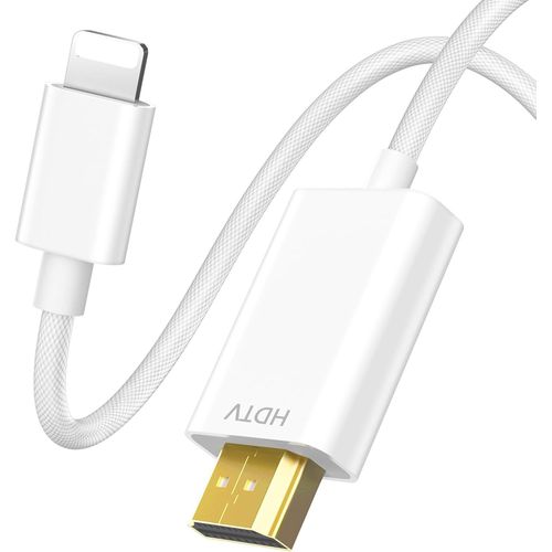 Lightning Hdmi Cable 2 M, Adaptateur Lightning Hdmi 1080P Hd,Câble Hdmi Pour Iphone 14/13/12/11,Sortie Tv Youtube,Plug And Play[CAB9166603]