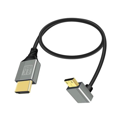 SUNY-Câble Mini Hdmi Vers Hdmi 2.1 8K@60Hz 48Gbps Courbé À 90 Degrés Vers Le Haut,Compatible Avec Les Ordinateurs Portables,Les Caméscopes,Etc.(Vers Le Haut,0.5M)