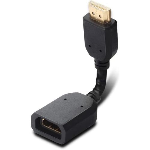 Câble d'extension HDMI mâle vers femelle | Rallonge HDMI flexible | 10 cm | 4K et 3D 1080p | Compatible avec Google Chrome Cast, TV Stick, HDTV, PS3/4/5, Xbox360, portable