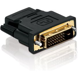 KALANKA-HA010 Adaptateur DVI - HDMI (DVI-D mâle (24 + 1) vers HDMI femelle (19pol)), noir
