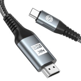 TIANYI-Câble USB C vers HDMI 4K 3M, Cable USB Type-C vers HDMI Thunderbolt 3/4 Compatible avec iPhone 17 16 15 Pro Max Galaxy S25 S24 S23 S22 S21 MacBook Pro/Air iPad Pro/Air Huawei, iMac,Dell XPS, S