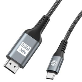 Câble Usb C Vers Hdmi 5M[Compatible 4K/Thunderbolt3] Hdmi Usb Cable Nylon Cable Hdmi Usb C Compatible Avec iPhone 16 15 Pro Max, Macbook Pro Air/Ipad Pro/Imac/Xps 15/Surface Book[CAB9166960]