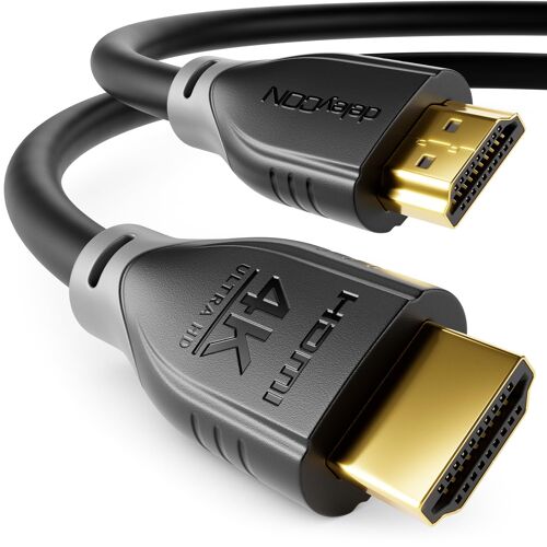 VornixorSarlshop-Câble HDMI 2m 4K@60Hz 2K@165Hz avec ARC Ethernet UHD HDR 3D 18Gbps Câble HDMI pour Barre de Son Téléviseur Blu-Ray Beamer Ordinateur Portable TV PS4 PS5 Console PC Moniteur - Noir Gr