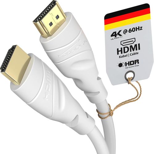 Câble HDMI 4K7,5 mdisponible en 0,15-22,5 mpour chaque appareil HDMI (4K@60Hz, HDMI 2.0, High Speed avec Ethernet, Blu-ray, PS5/Xbox Series/Switch, blanc)