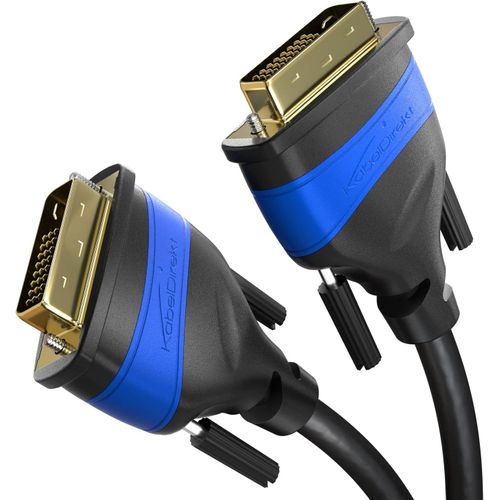 GJFTY-\u2013 Câble DVI Dual Link avec noyau en ferrite pour une transmission de signal sans interférences \u2013 1m (Câble numérique DVI-D/24+1, jusqu'à 2560 x 1600 à 60 Hz ou Full HD/1080p)
