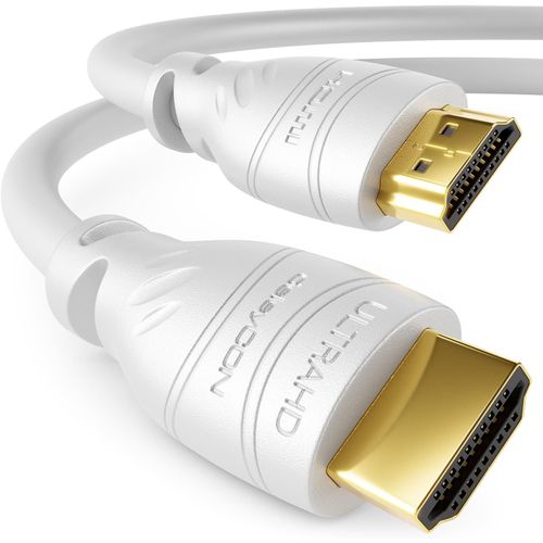 4m Câble HDMI 2.0a/b - Haute Vitesse avec Ethernet - UHD 2160p 4K@60Hz 4:4:4 HDR HDCP 2.2 ARC CEC Ethernet 3D Full HD 1080p Dolby - Blanc