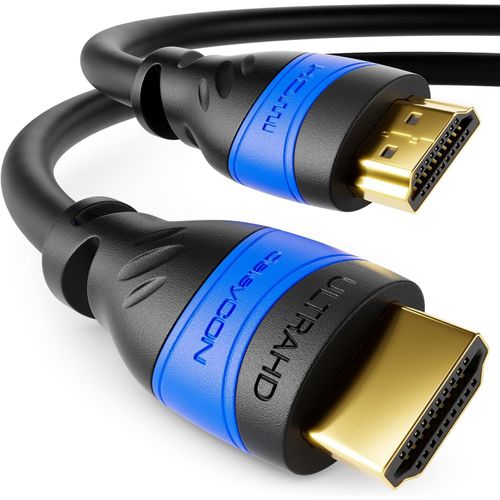 5m Câble HDMI 2.0a/b-Haute Vitesse avec Ethernet-UHD 2160p 4K@60Hz 4:4:4 HDR HDCP 2.2 ARC CEC Ethernet 3D Full HD 1080p Dolby-Noir