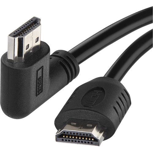Câble HDMI 2.0 haute vitesse avec Ethernet 3 m 18 Gbps High Speed Cable avec Ultra HD 4K 3D ARC Support 90° Angle droit vers A mâle Noir
