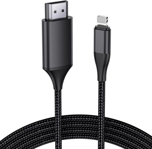 Câble Hdmi Pour Iphone 4M, Connecteur Adaptateur De Câble Hdmi Hdtv 1080P Amélioré, Convertisseur Compatible Avec L'Écran De Synchronisation Vidéo Av Numérique Pour Appareils Iphone/I-Pad
