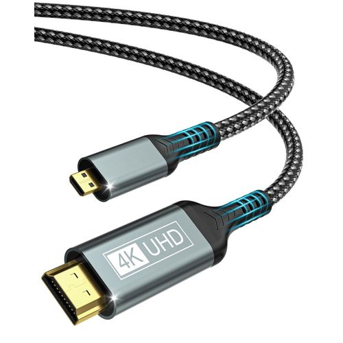 Câble Micro HDMI vers HDMI 2M,4K@60Hz Cable Micro HDMI 2.0,Ethernet 3D ARC HDR Adaptateur HDMI Compatible avec Raspberry Pi 5/4,Hero,Caméras,Yoga