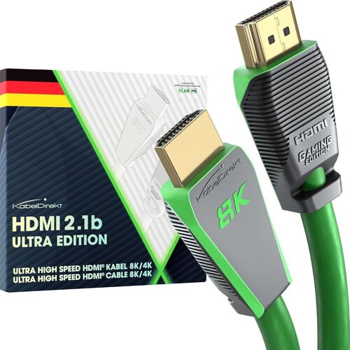Câble 8K Hdmi 2.1, Édition Certifiée Gamer 2M (8K@60Hz, Ultra High Speed/48G Pour 10K, 8K Ou 144 Hz Ultra Rapide En 4K, Optimal Pour Ps5/Xbox Et Gaming Pc, Moniteur/T[HDM923775]