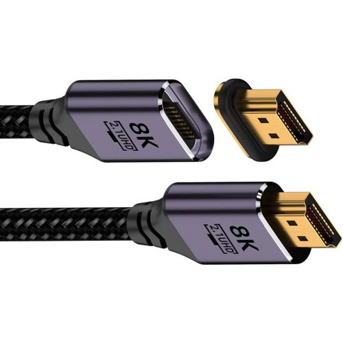 Connecteur Magnétique 8K Hdmi 2.1 Type-A Mâle Vers Mâle Câble Vidéo 2 M Coque En Aluminium Tressé Pour Ordinateur Portable Hdtv