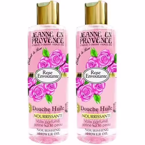 Douche Huile Rose Envoûtante - Nettoie, Nourrit & Parfume - Gel Douche Pour Peaux Sèches - 95% D'ingrédients D'origine Naturelle - Fabriqué En France À Grasse - 250 Ml (Lot De 2) 