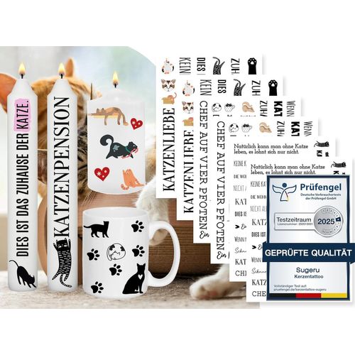 SJZG-Lot De 6 Tatouages De Bougie (Plus De 200 Motifs) | Impression Par Transfert D'Eau | Film Glissant Sur L'Eau | Autocollant | Décoration