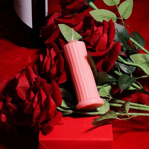 Tianyi-Bougies À Basse Température Romantiques, Goutte À Goutte En Cire À Basse Chaleur Pour Couples, Saint-Valentin (Rose)