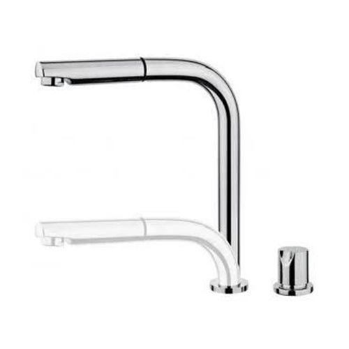 Mitigeur - TEKA - AUK 983 - Bec pivotant - Sous-fenêtre extractible - Gris chromé - Pour évier