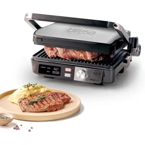 Ufesa PR K2 Gril Électrique,Panini Press Grill,2000W,Plaques Antiadhésives 29 x 23cm,Écran LCD,Ouverture de 105 à 180
