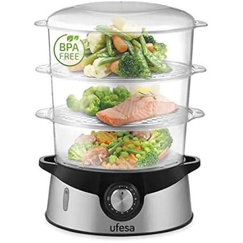 Cuiseur Vapeur - UFESA - CV4000 - 800W - 3 Plateaux Empilables - Capacité 9L