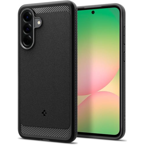 Rugged Armor Case [Carbon Fiber] Compatible With Samsung Galaxy A56 5g - Matte Black